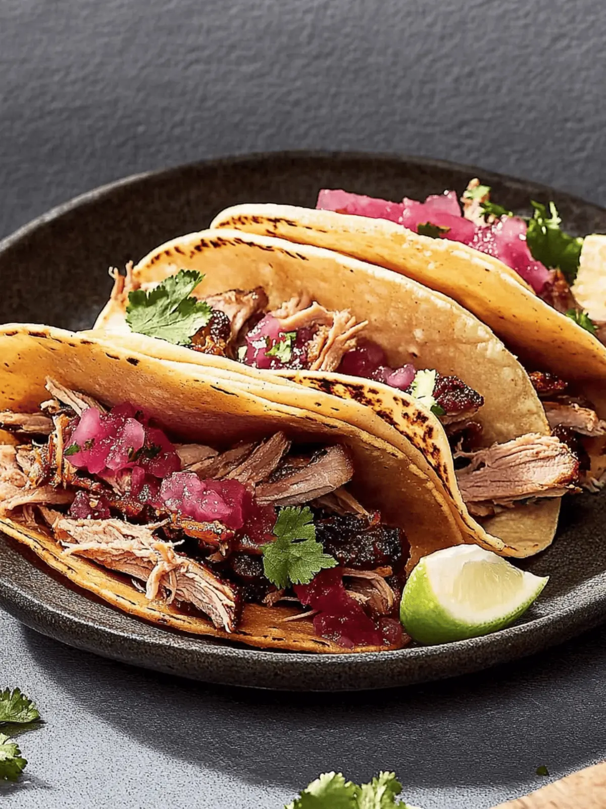 Duck Carnitas Tacos with Salsa Macha: A Flavor Explosion! 3 Duck Carnitas Tacos With Salsa Macha