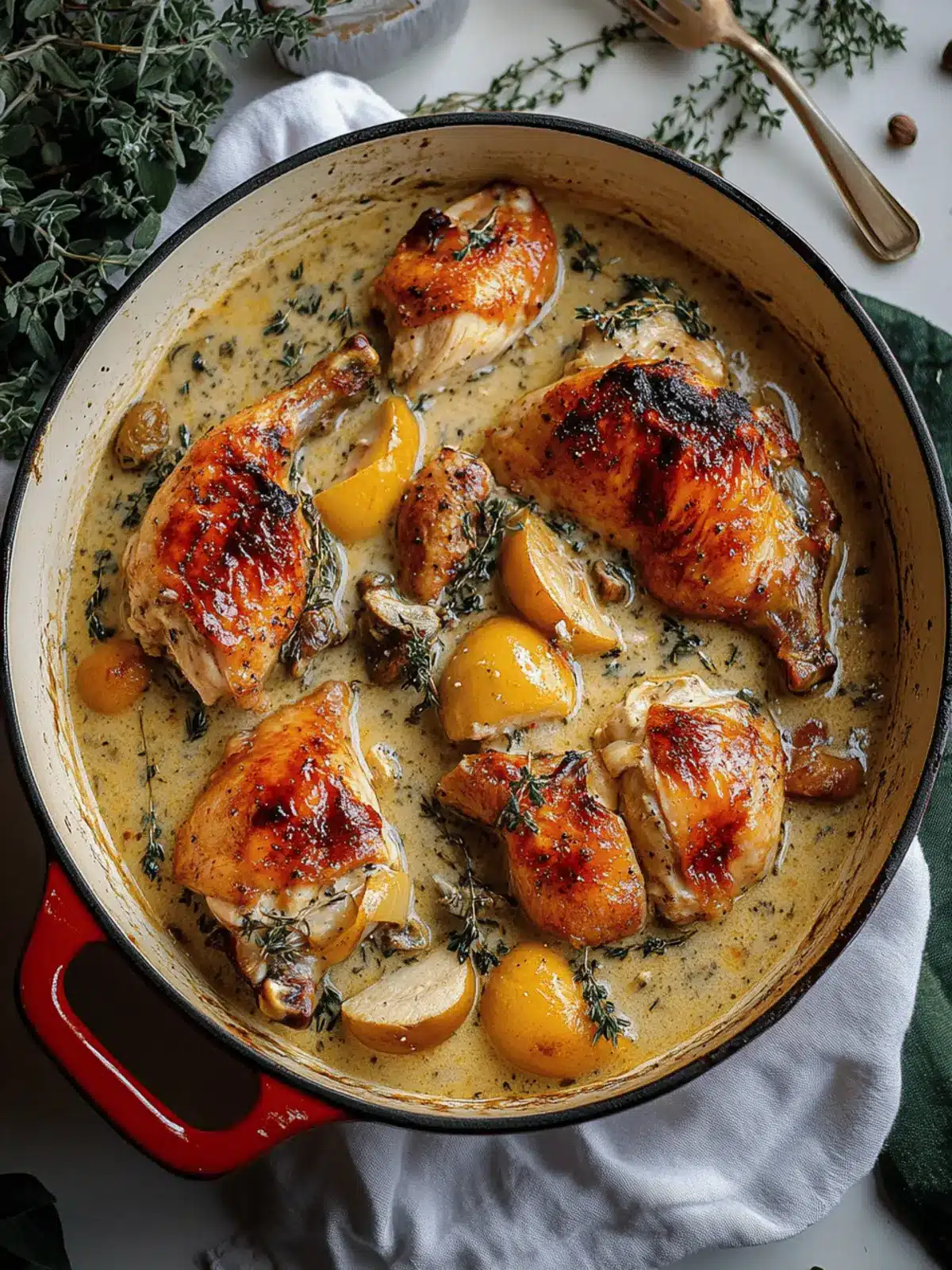 Herb Roasted Chicken in Creamy White Wine Sauce Bliss 4 Herb Roasted Chicken in Creamy White Wine Sauce