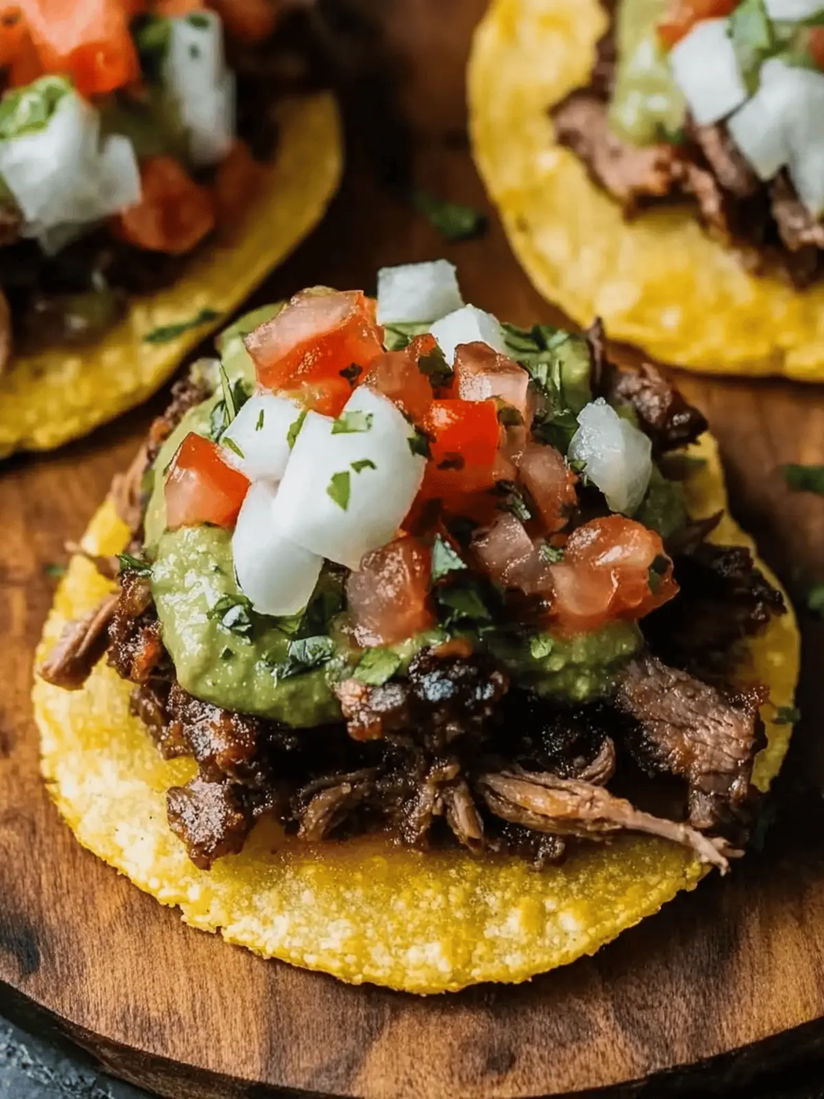 Mexican Tostadas de Carne Asada