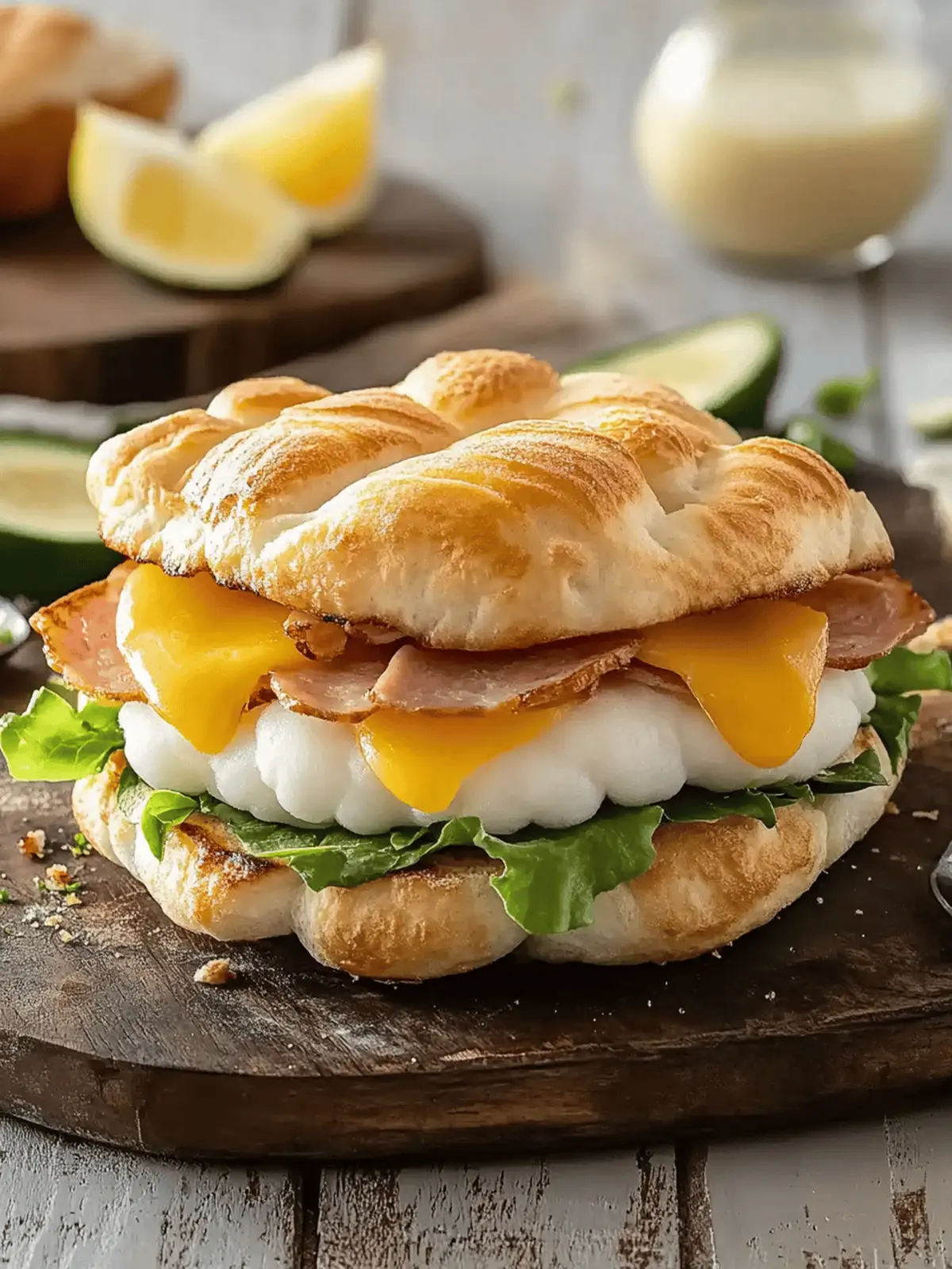 Cloud Bread Breakfast Sandwich