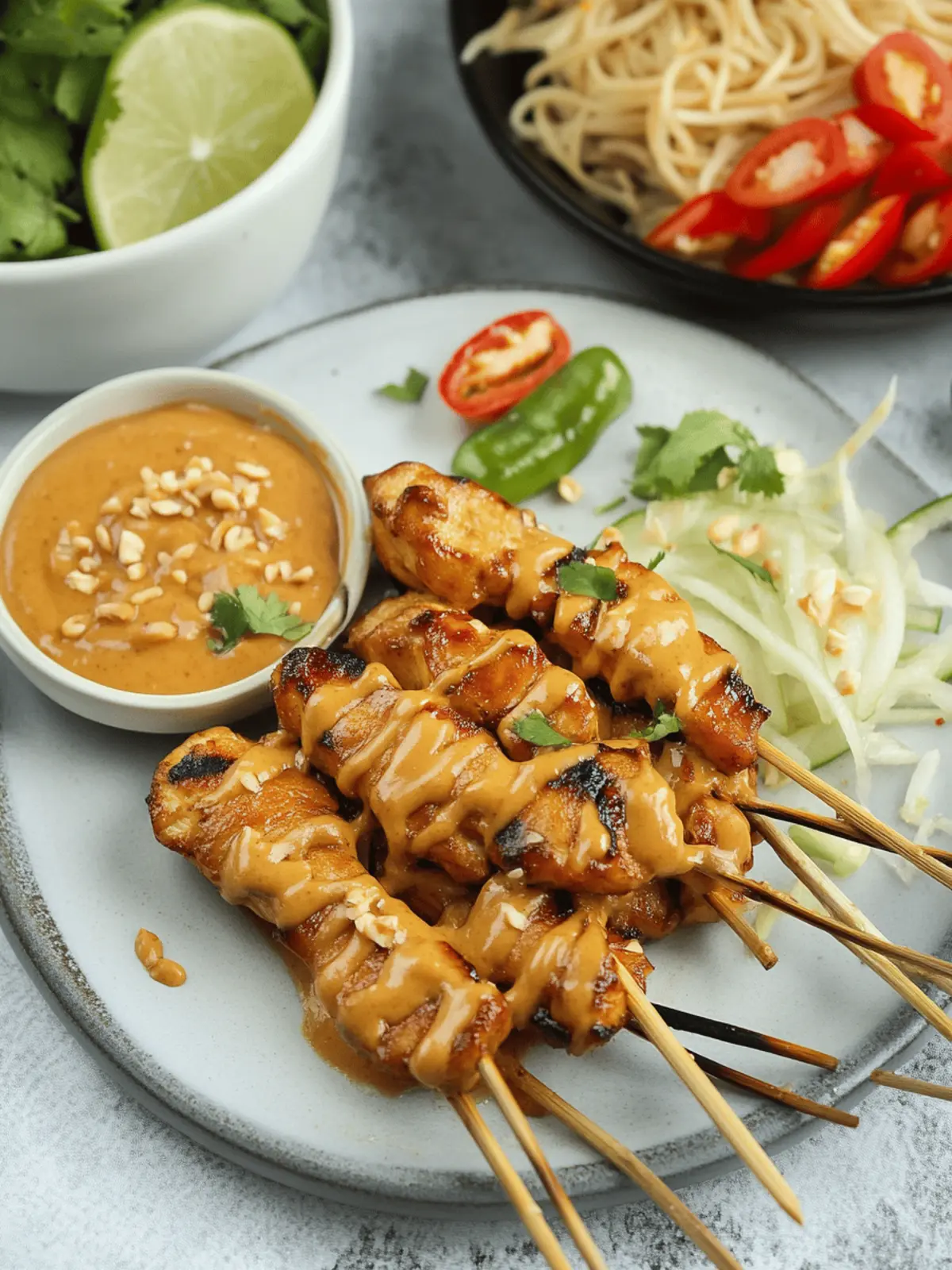 Chicken Satay with Creamy Peanut Sauce & Cold Sesame Noodles