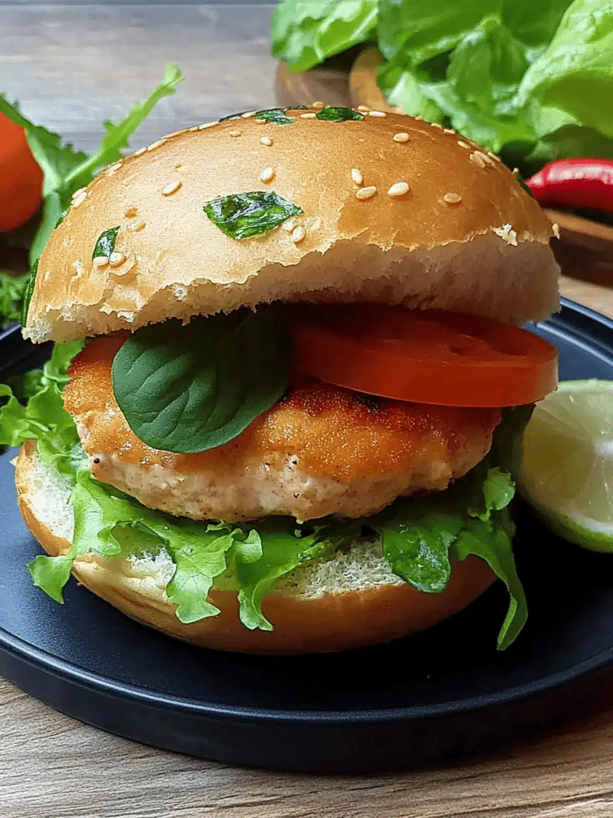 Air Fryer Salmon Burger
