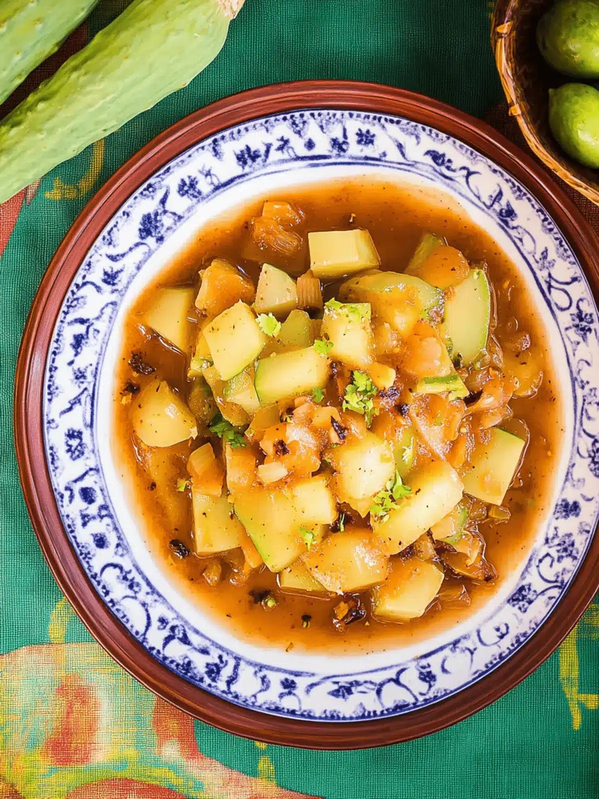 Chayote With Dried Green Chile