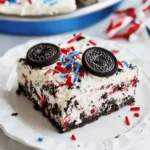No Bake Fireworks Oreo Cheesecake Bars