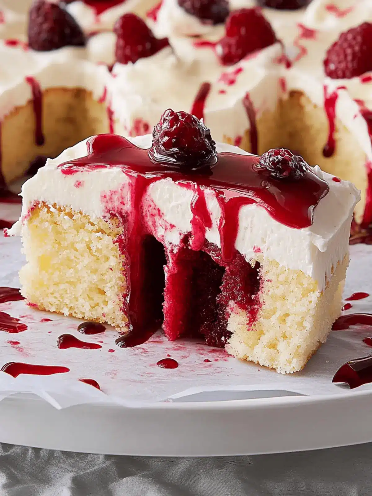 Delightful Vampire Poke Cake with Cherry Blood Surprise 4 Vampire Poke Cake