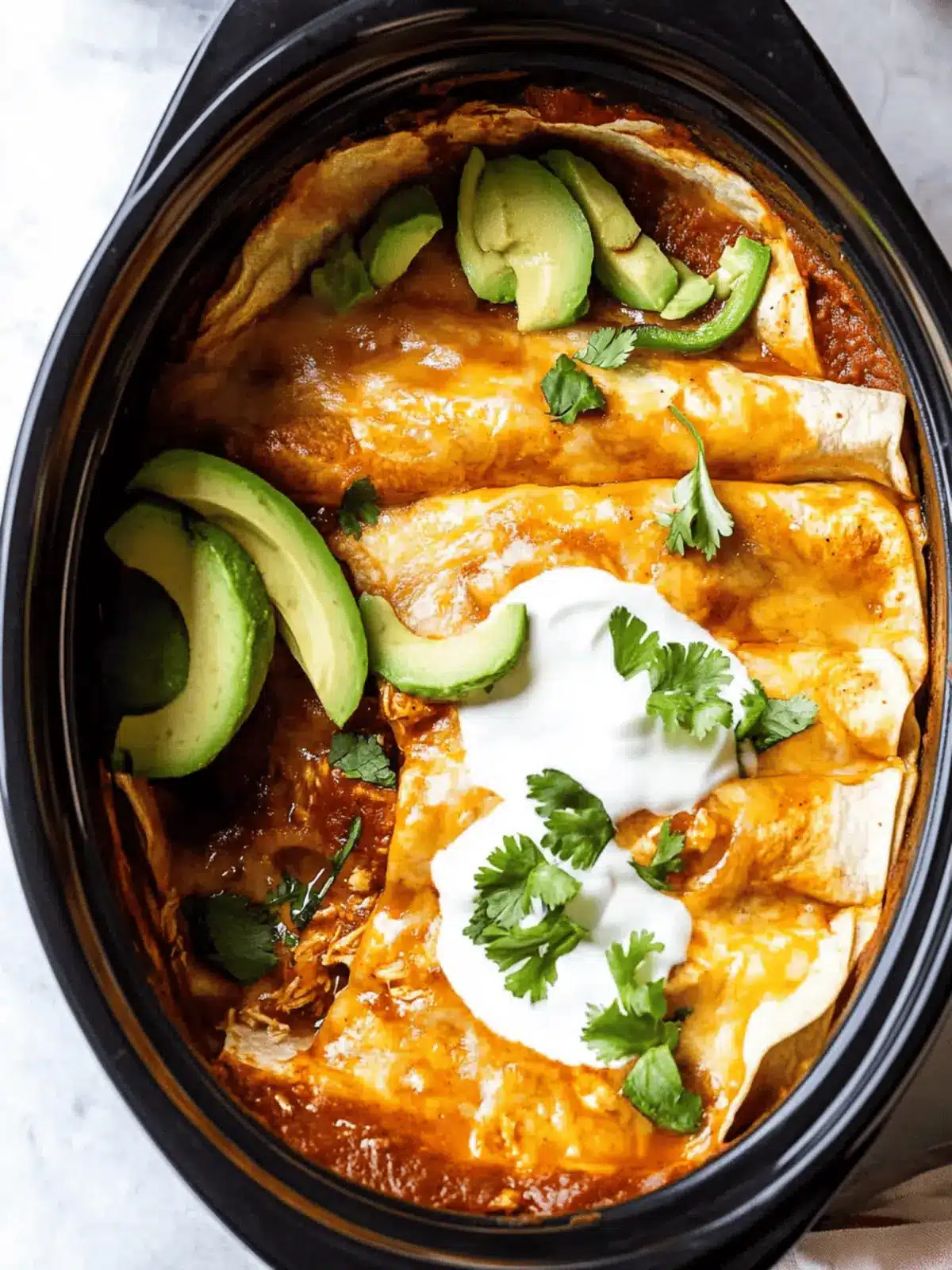Slow Cooker Chicken Enchiladas