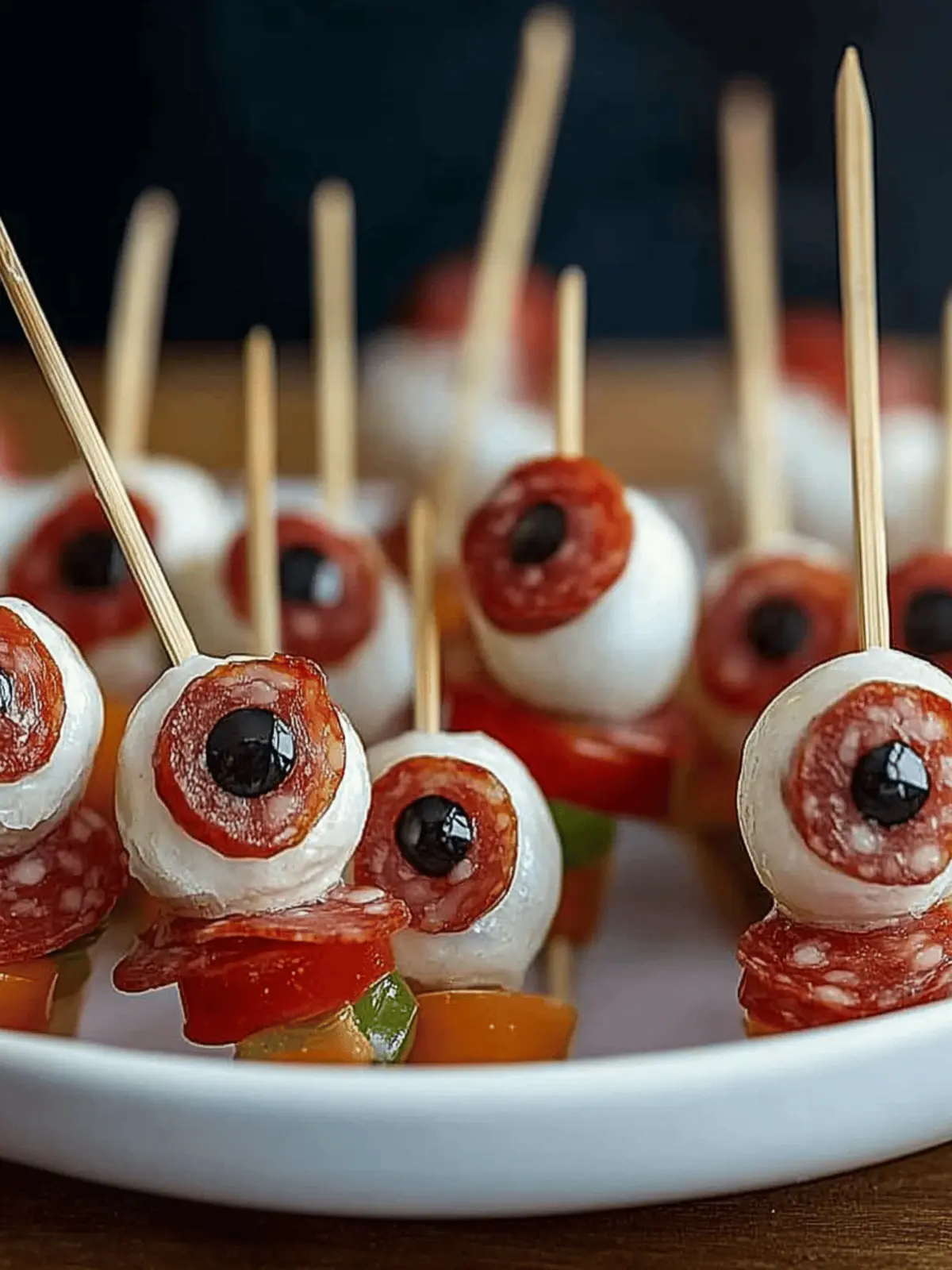Spooky Skewered Salami Eyeballs for a Creepy Appetizer Feast 2 Skewered Salami Eyeballs
