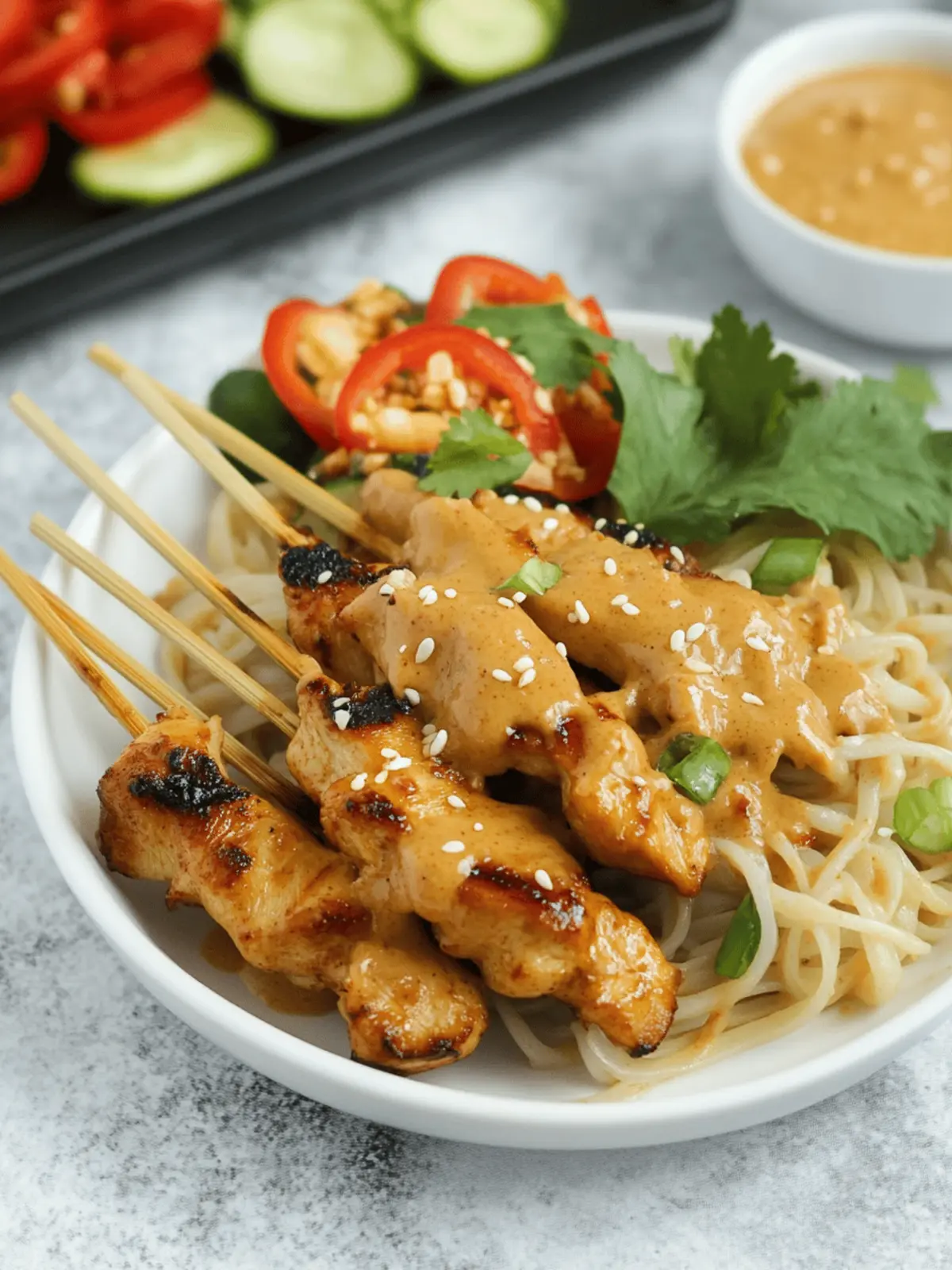 Chicken Satay with Creamy Peanut Sauce & Cold Sesame Noodles