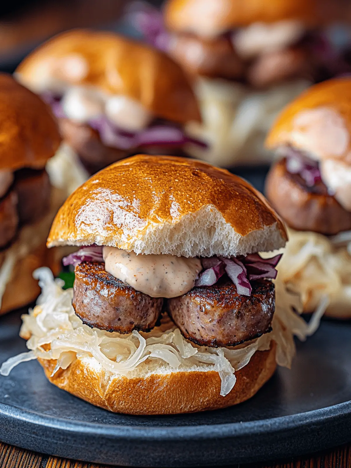 Savor the Flavor with Sausage & Sauerkraut Sliders! 3 Sausage & Sauerkraut Sliders