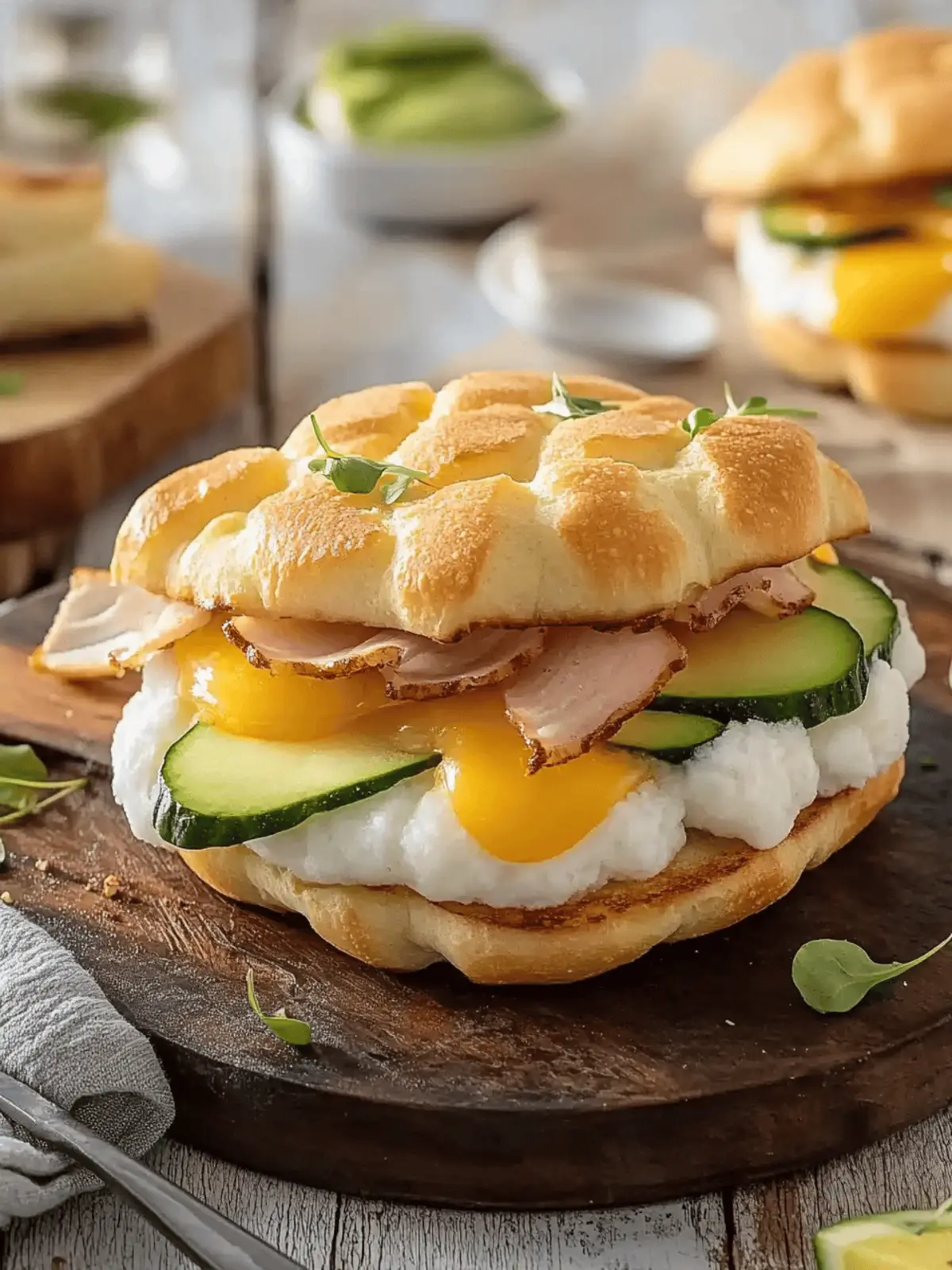 Cloud Bread Breakfast Sandwich