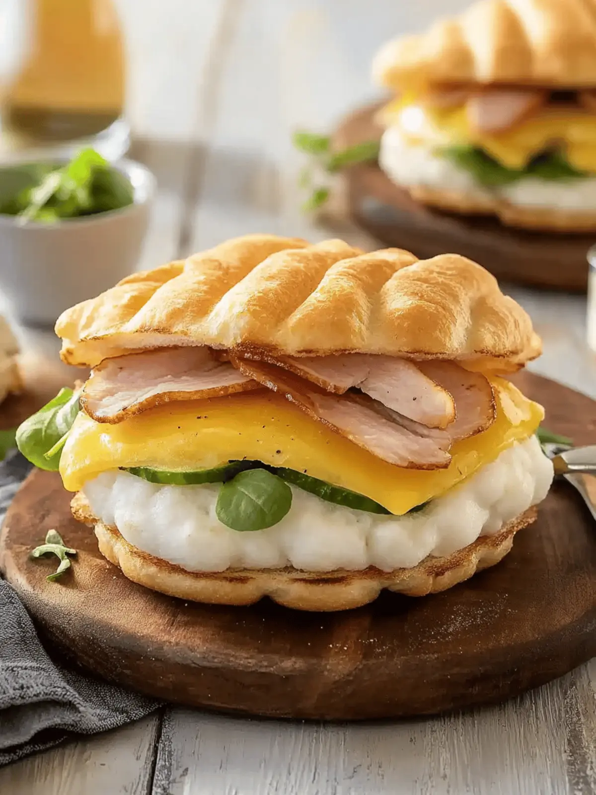 Cloud Bread Breakfast Sandwich
