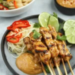 Chicken Satay with Creamy Peanut Sauce & Cold Sesame Noodles