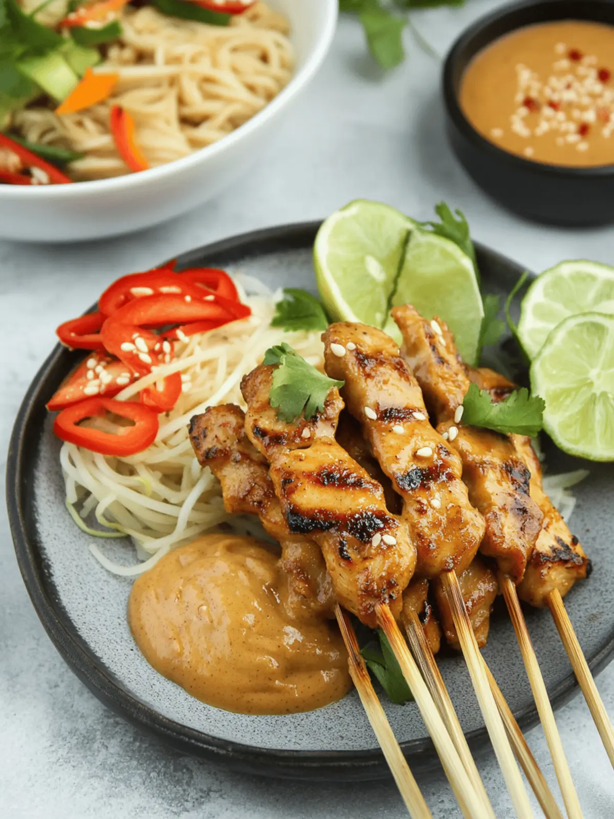 Chicken Satay with Creamy Peanut Sauce & Cold Sesame Noodles