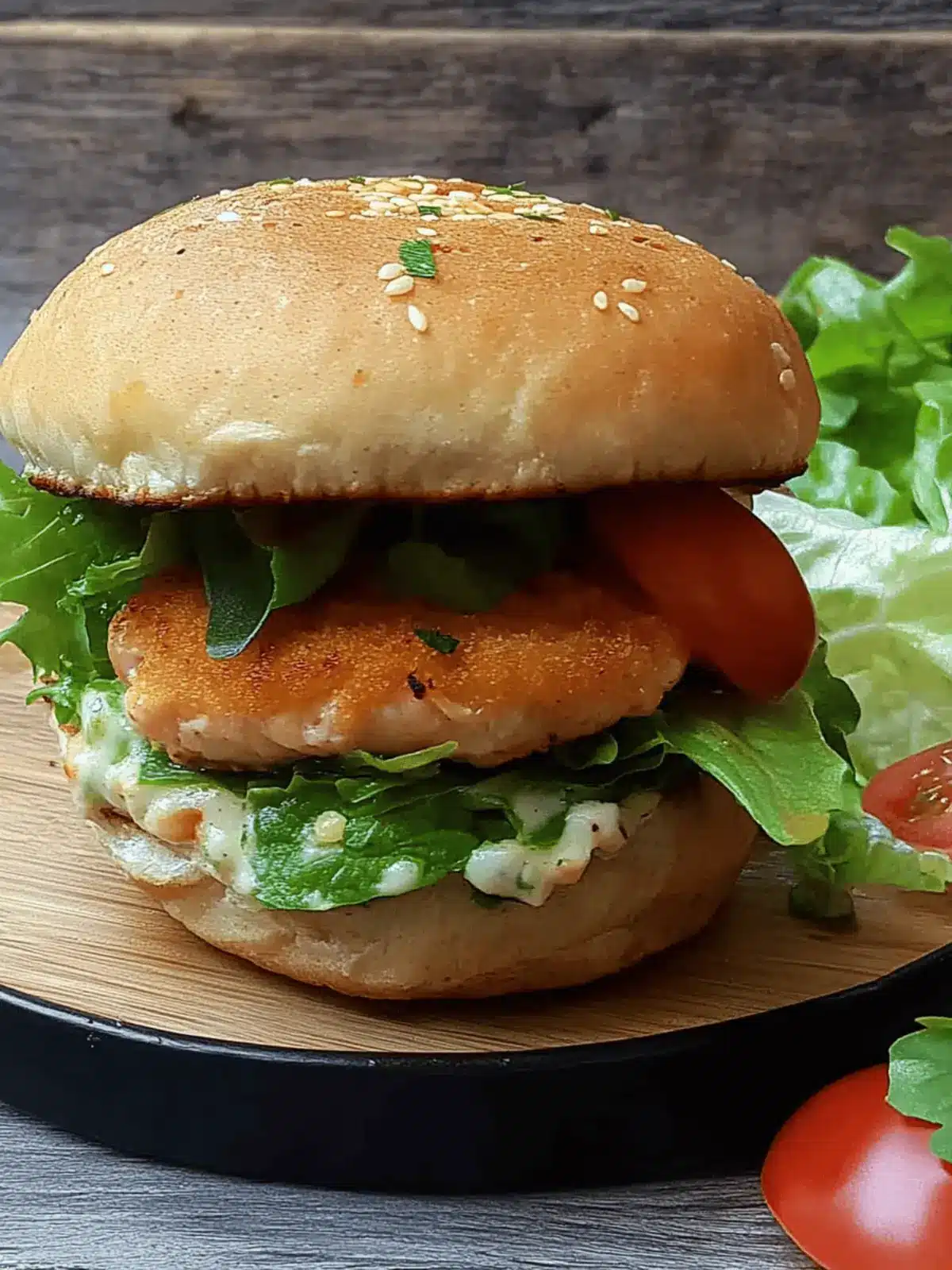 Air Fryer Salmon Burger