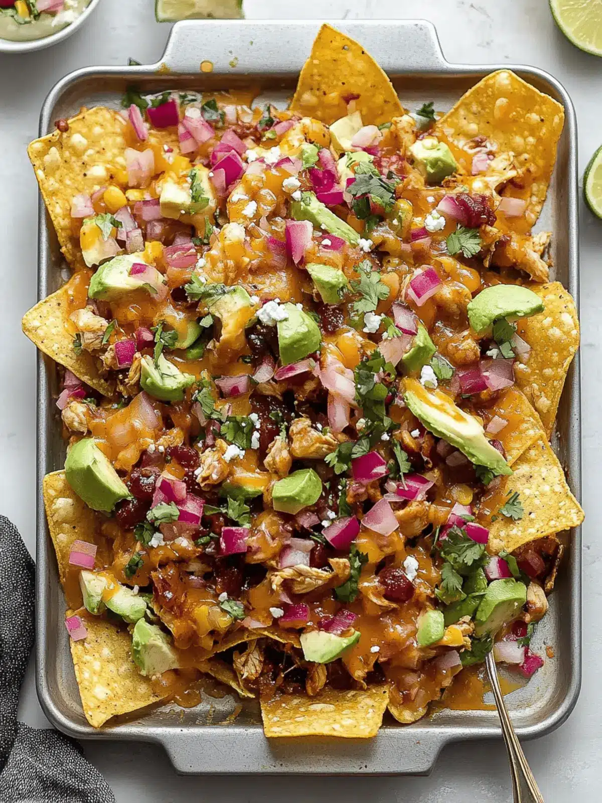 Hot Honey Chipotle BBQ Chicken Nachos