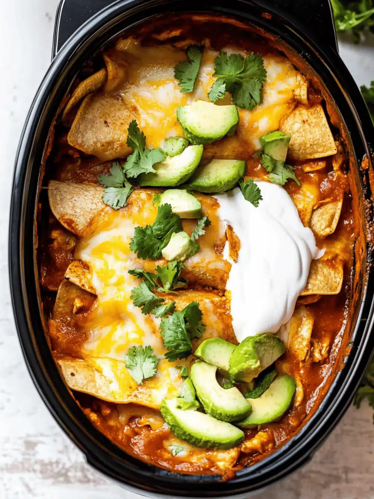 Slow Cooker Chicken Enchiladas
