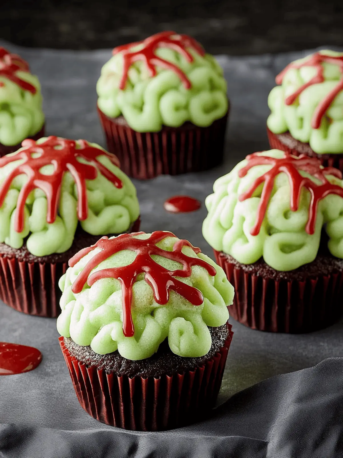 Zombie Brain Cupcakes