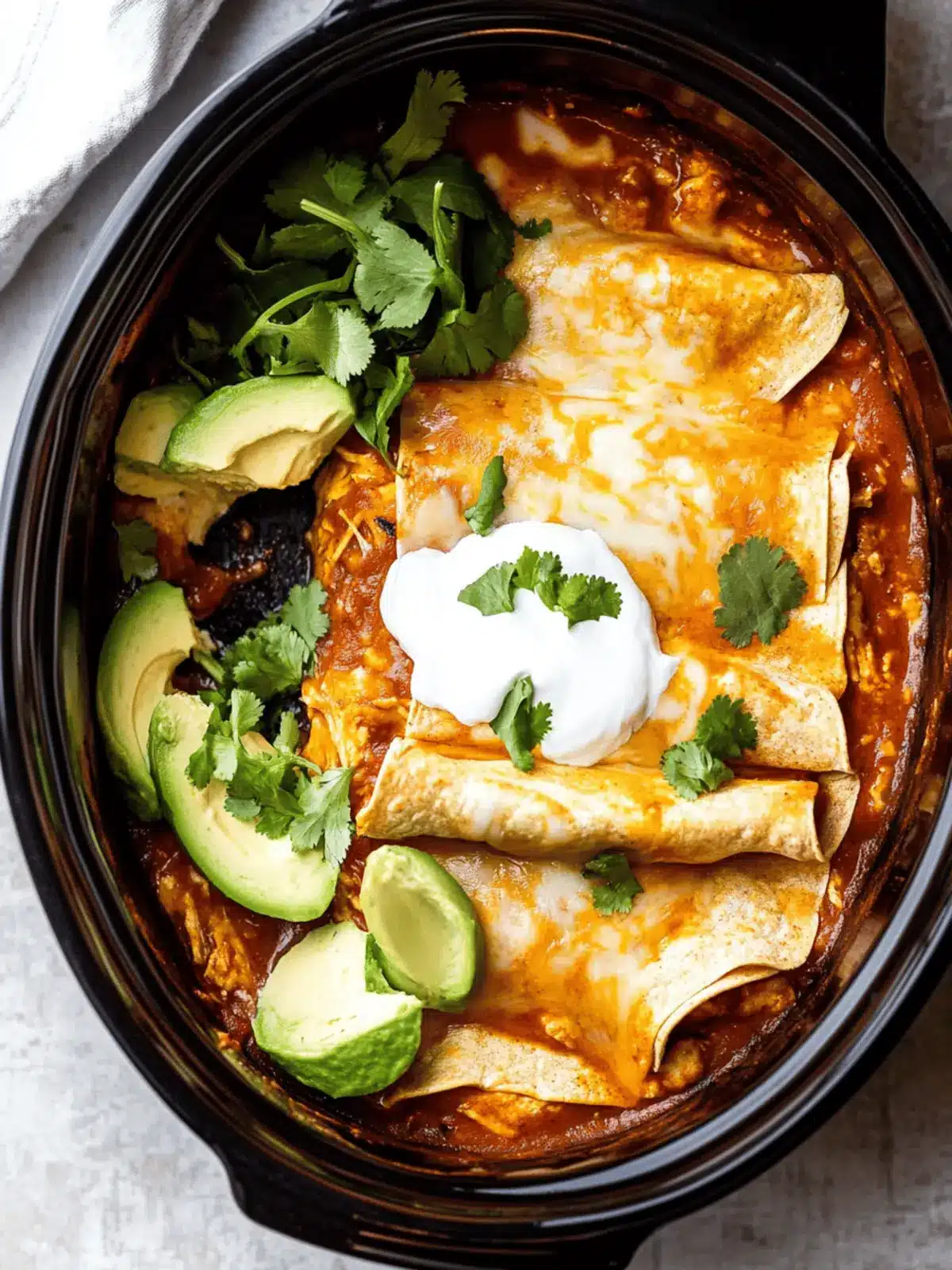 Slow Cooker Chicken Enchiladas