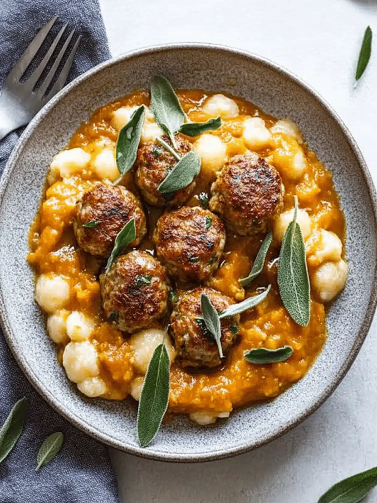 Turkey Meatballs in Pumpkin Sage Sauce