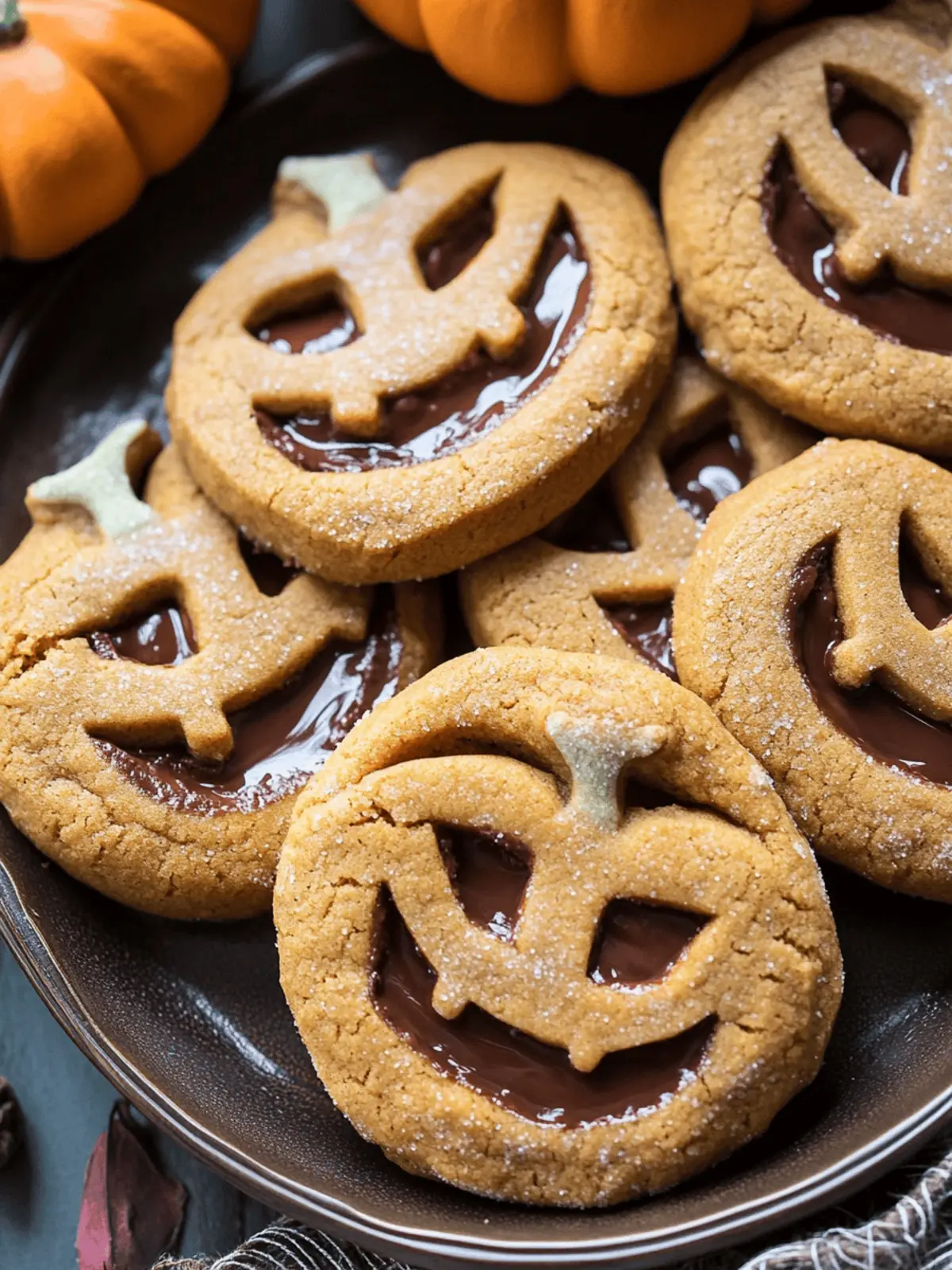 Milk Chocolate Stuffed Jack-O’-Lantern Cookies