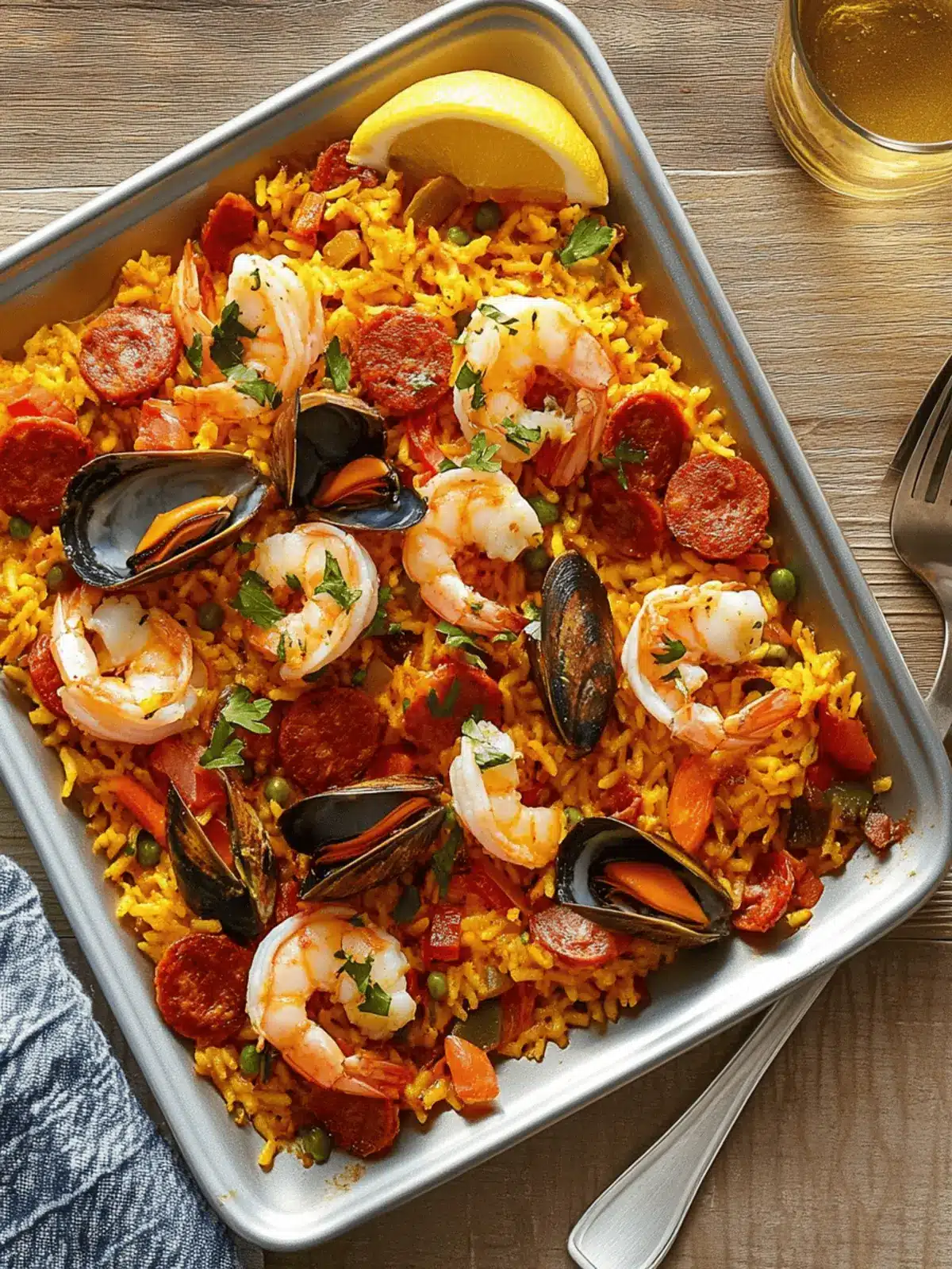 Sheet Pan Seafood and Chorizo Paella for Easy Weeknight Wins 2 Sheet Pan Seafood and Chorizo Paella