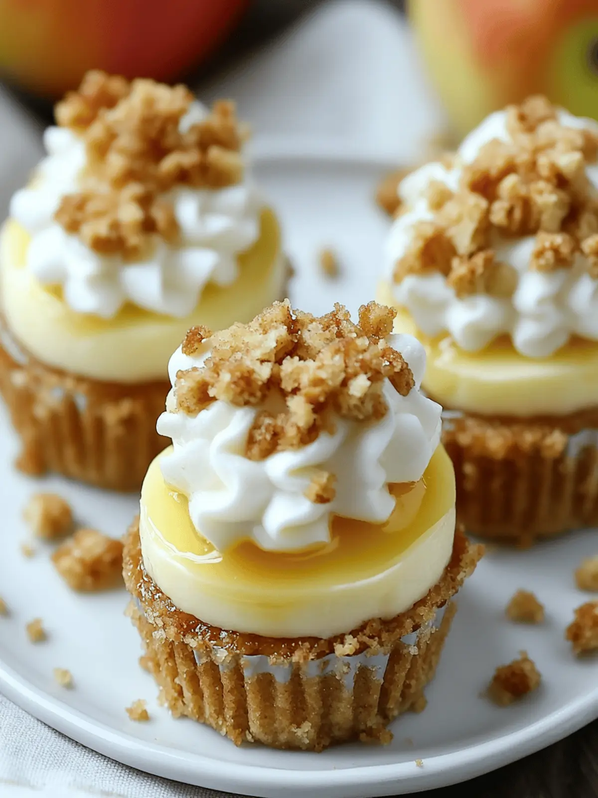 Apple Crisp Mini Cheesecakes