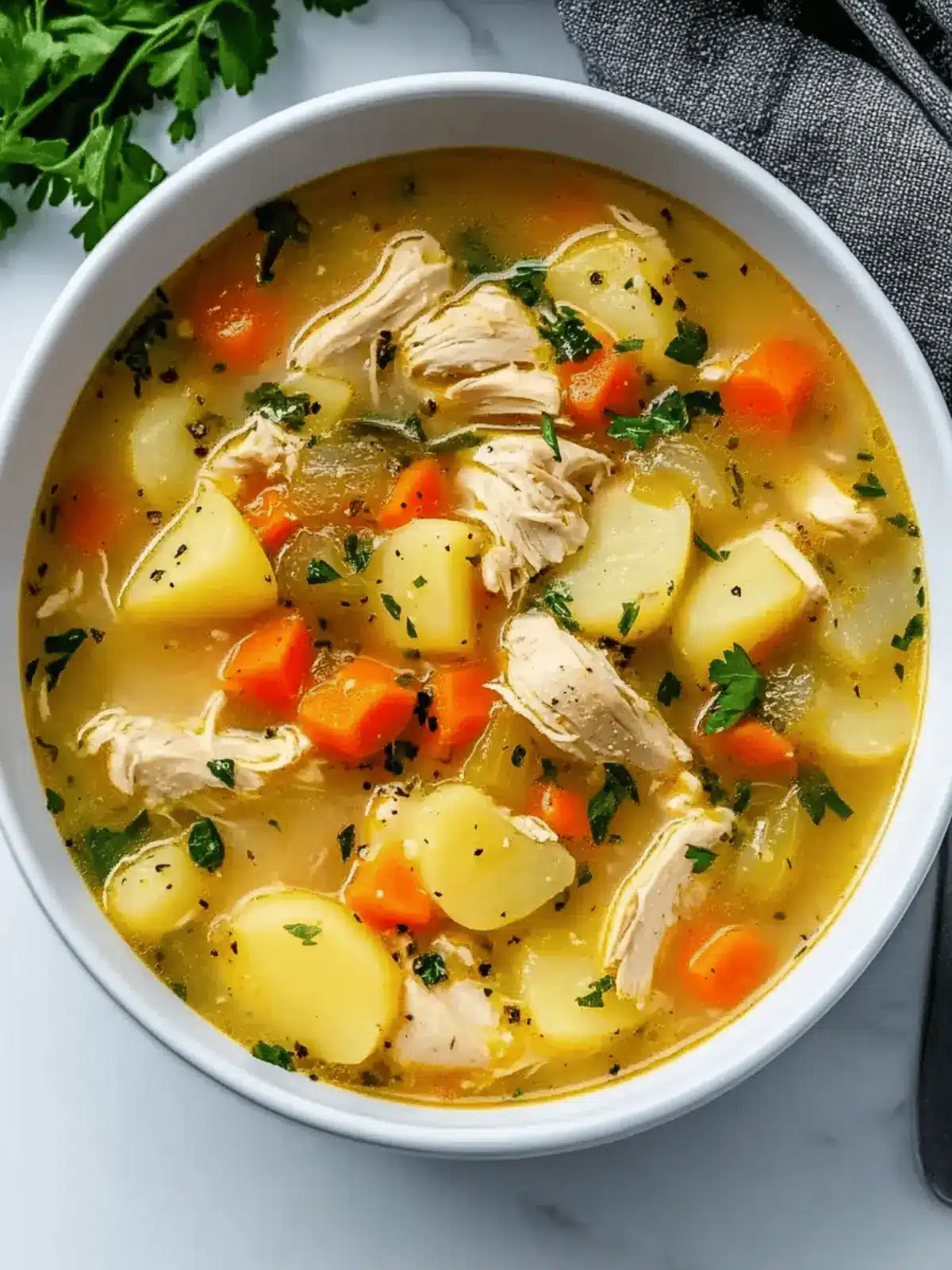 Comforting Chicken Soup with Potatoes
