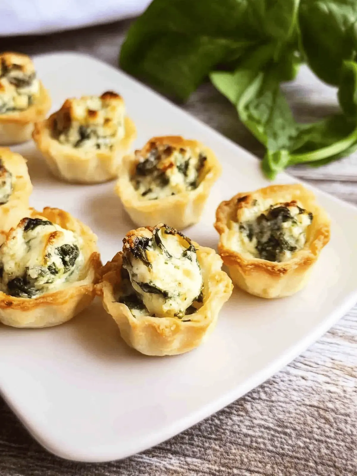 Mini Cheese and Spinach Tartlets