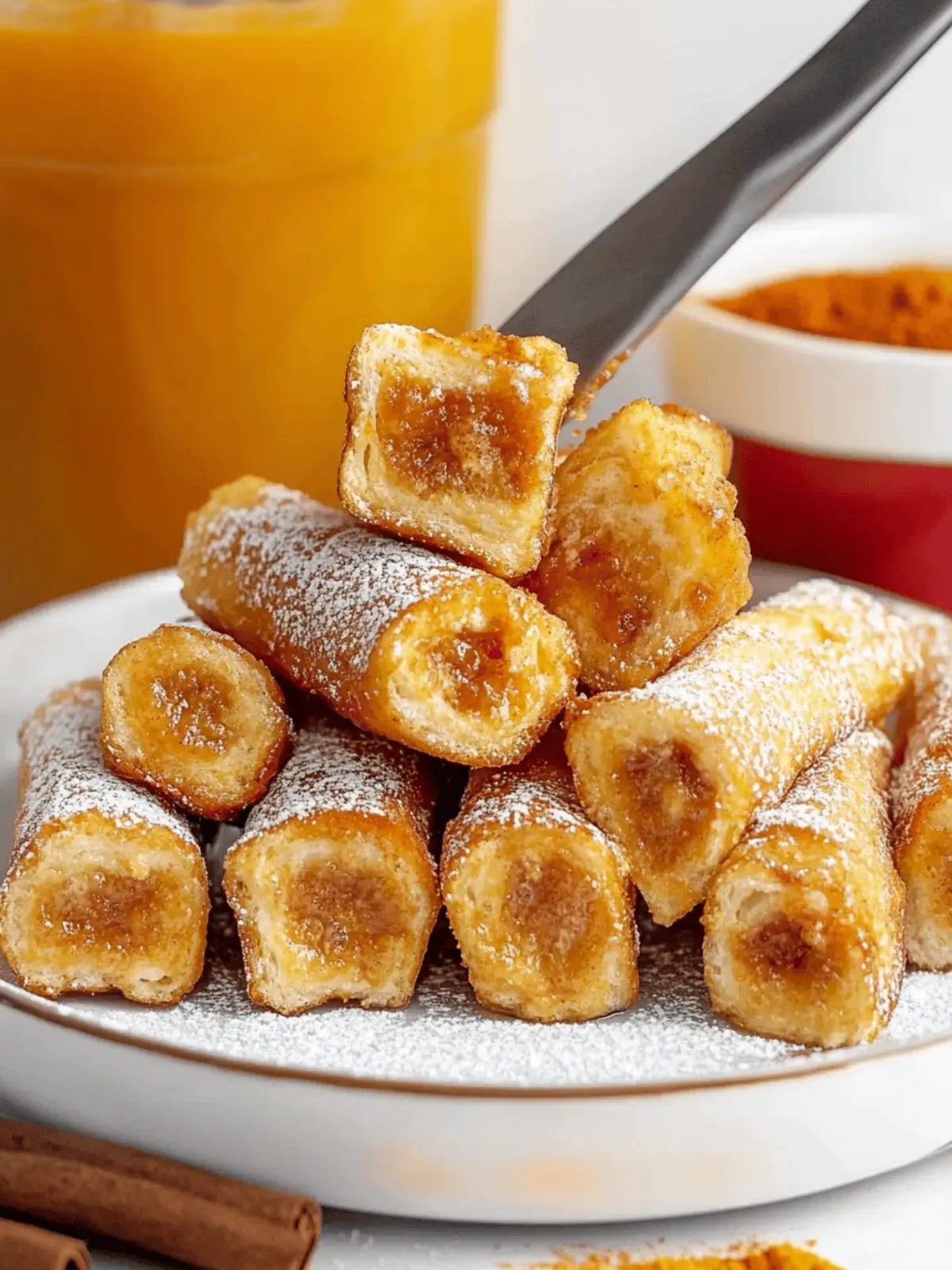 Pumpkin French Toast Roll-Ups