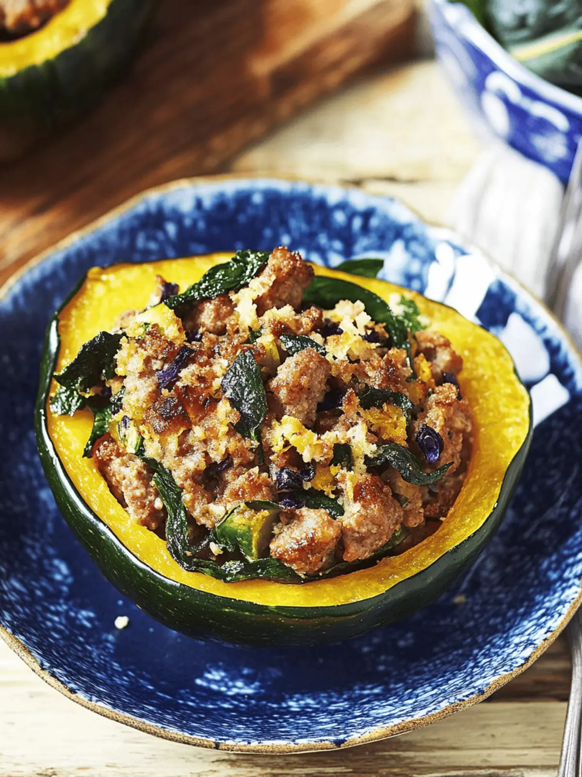 Sausage-Stuffed Acorn Squash