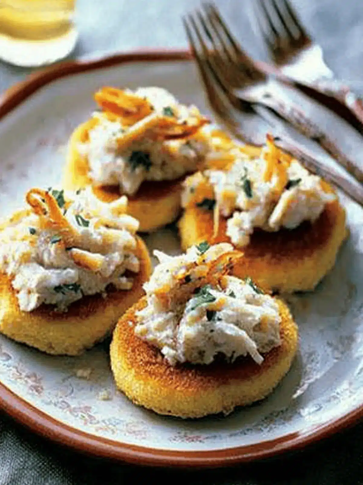 Johnnycakes with Peekytoe Crab