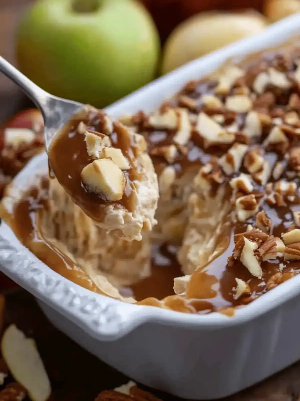 Easy caramel apple cheesecake dip