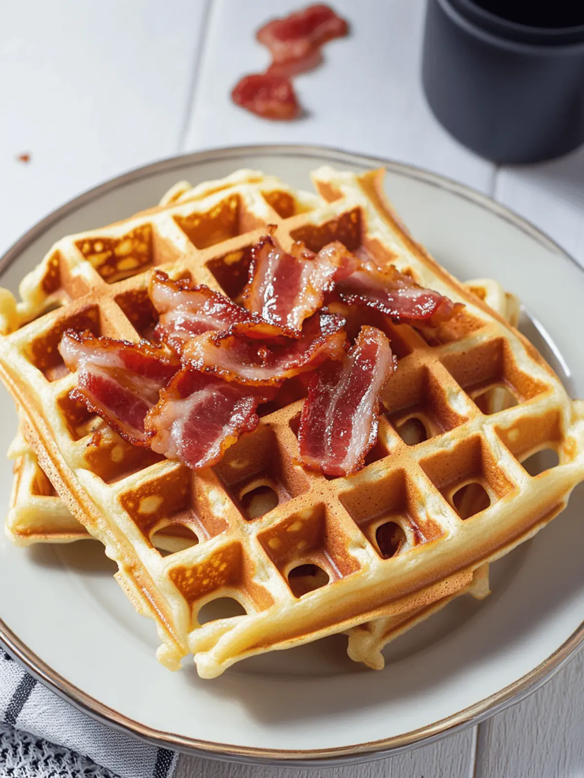 Savor the Crunch: Irresistible Bacon Waffles Recipe 3 Bacon Waffles
