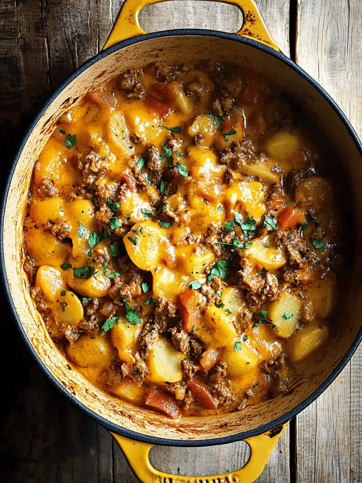 Cheesy One Pot Beef and Potatoes for Cozy Family Nights 5 Cheesy One Pot Beef and Potatoes