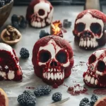 Ghotic Red Velvet Skull Cakes