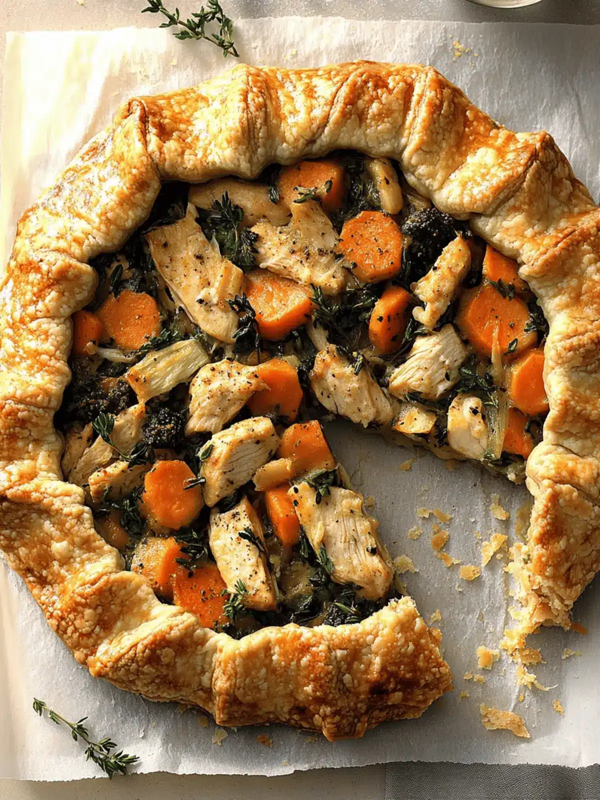 Delicious Chicken Potpie Galette with Cheddar-Thyme Crust 4 Chicken Potpie Galette with Cheddar-Thyme Crust