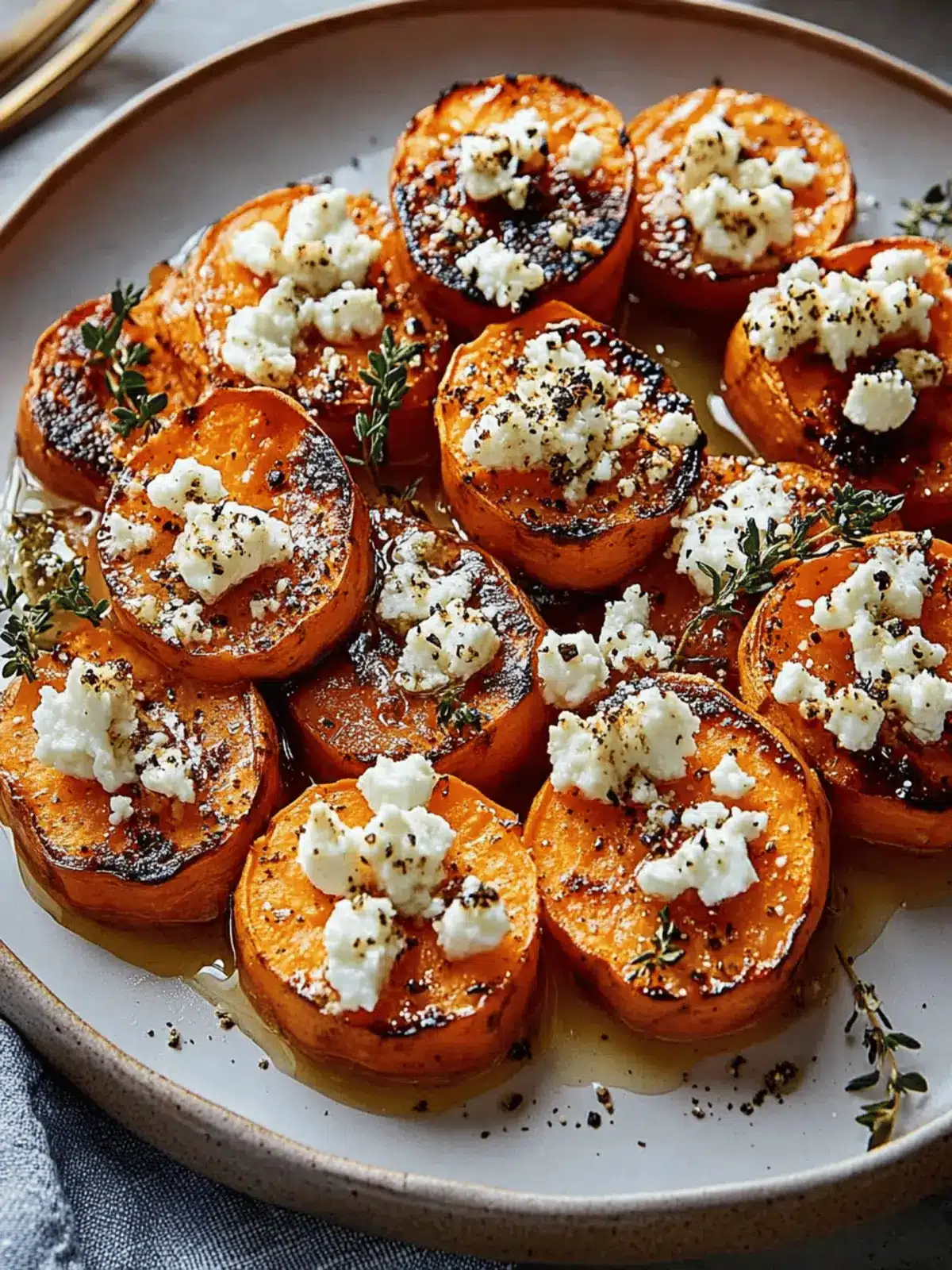 Honey Feta Sweet Potato Rounds
