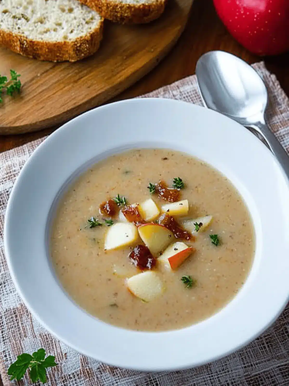 Roasted Apple and Aged White Cheddar Soup