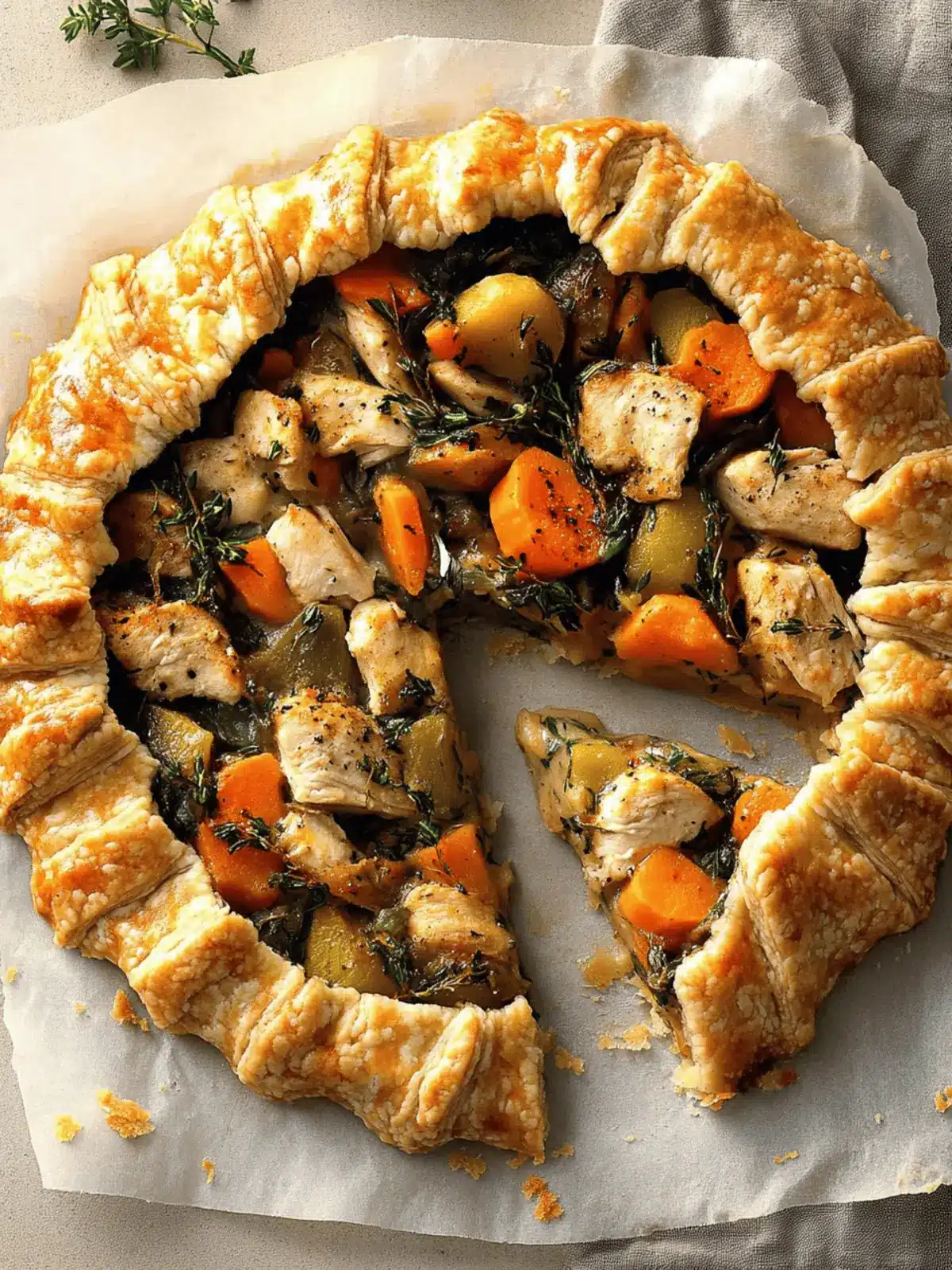 Delicious Chicken Potpie Galette with Cheddar-Thyme Crust 5 Chicken Potpie Galette with Cheddar-Thyme Crust