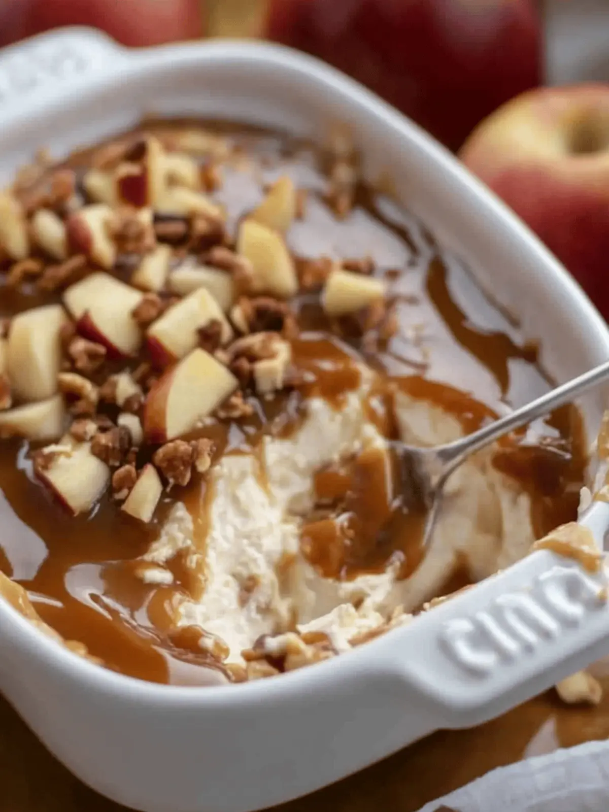 Easy caramel apple cheesecake dip