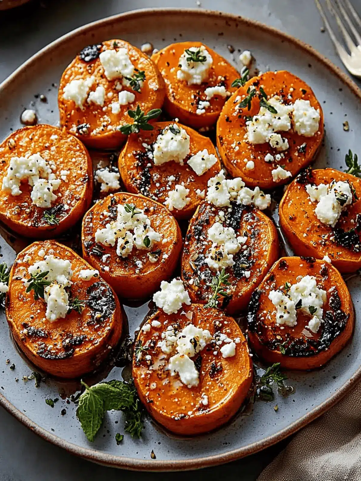Honey Feta Sweet Potato Rounds