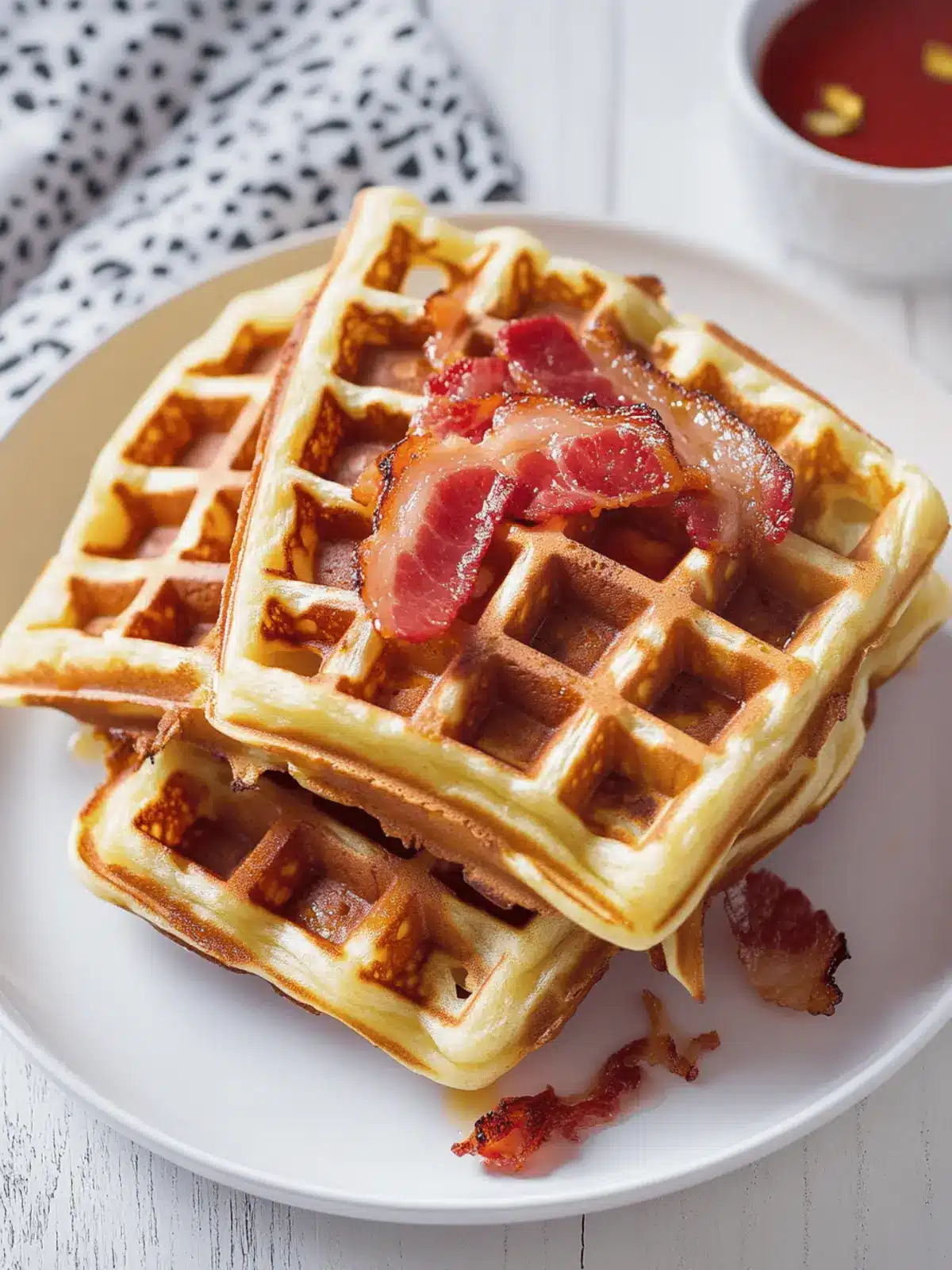 Savor the Crunch: Irresistible Bacon Waffles Recipe 2 Bacon Waffles