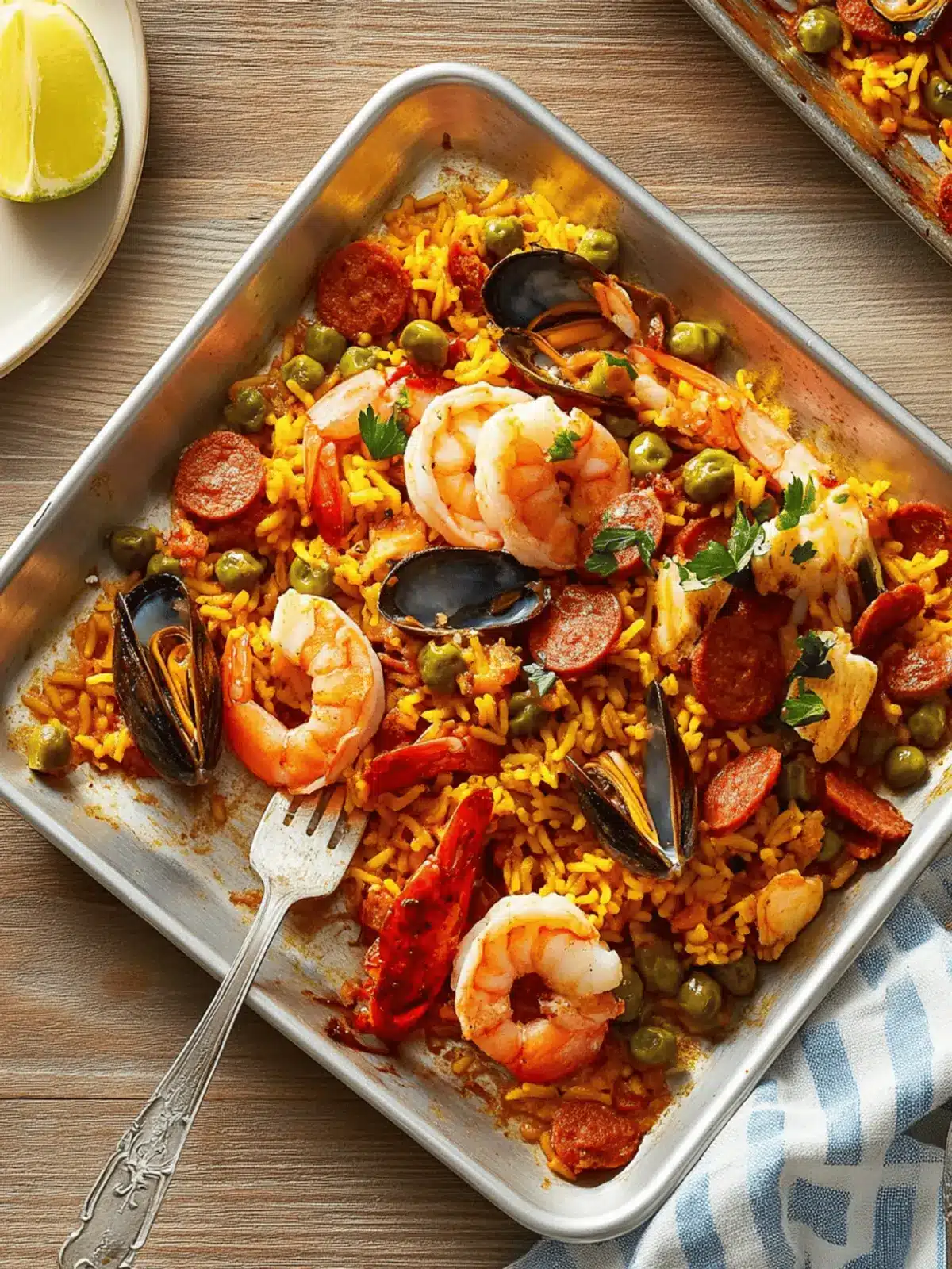 Sheet Pan Seafood and Chorizo Paella for Easy Weeknight Wins 3 Sheet Pan Seafood and Chorizo Paella