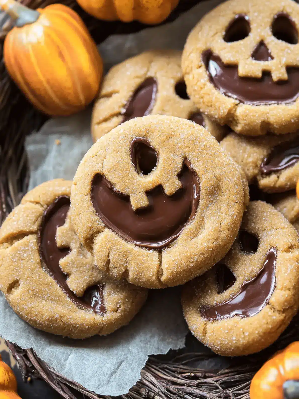 Milk Chocolate Stuffed Jack-O’-Lantern Cookies