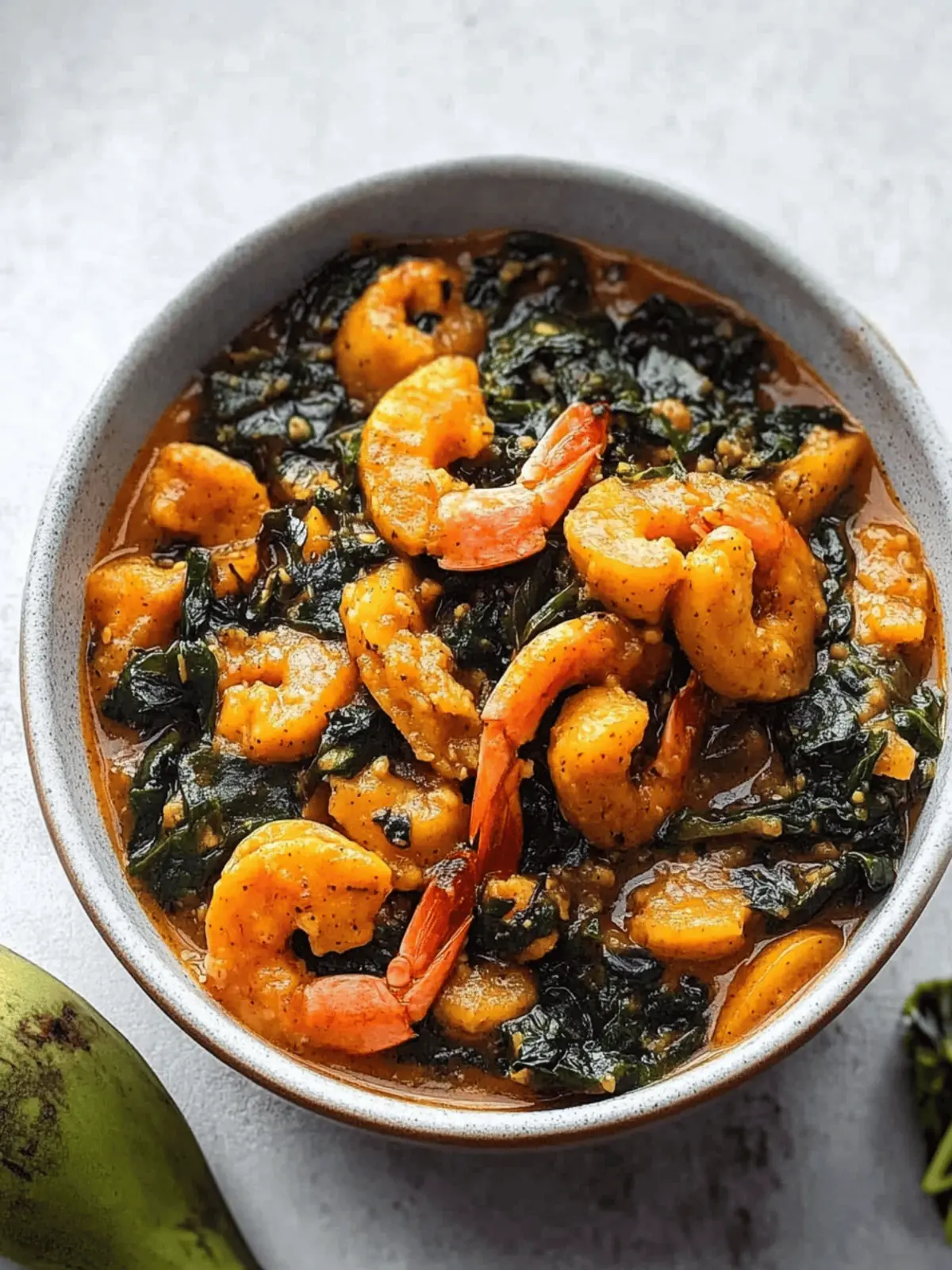Green Plantain Porridge With Seafood
