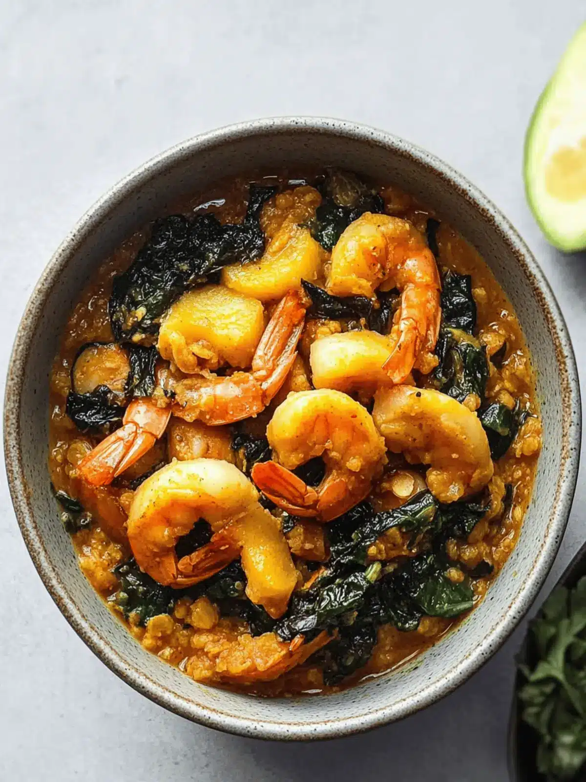 Green Plantain Porridge With Seafood