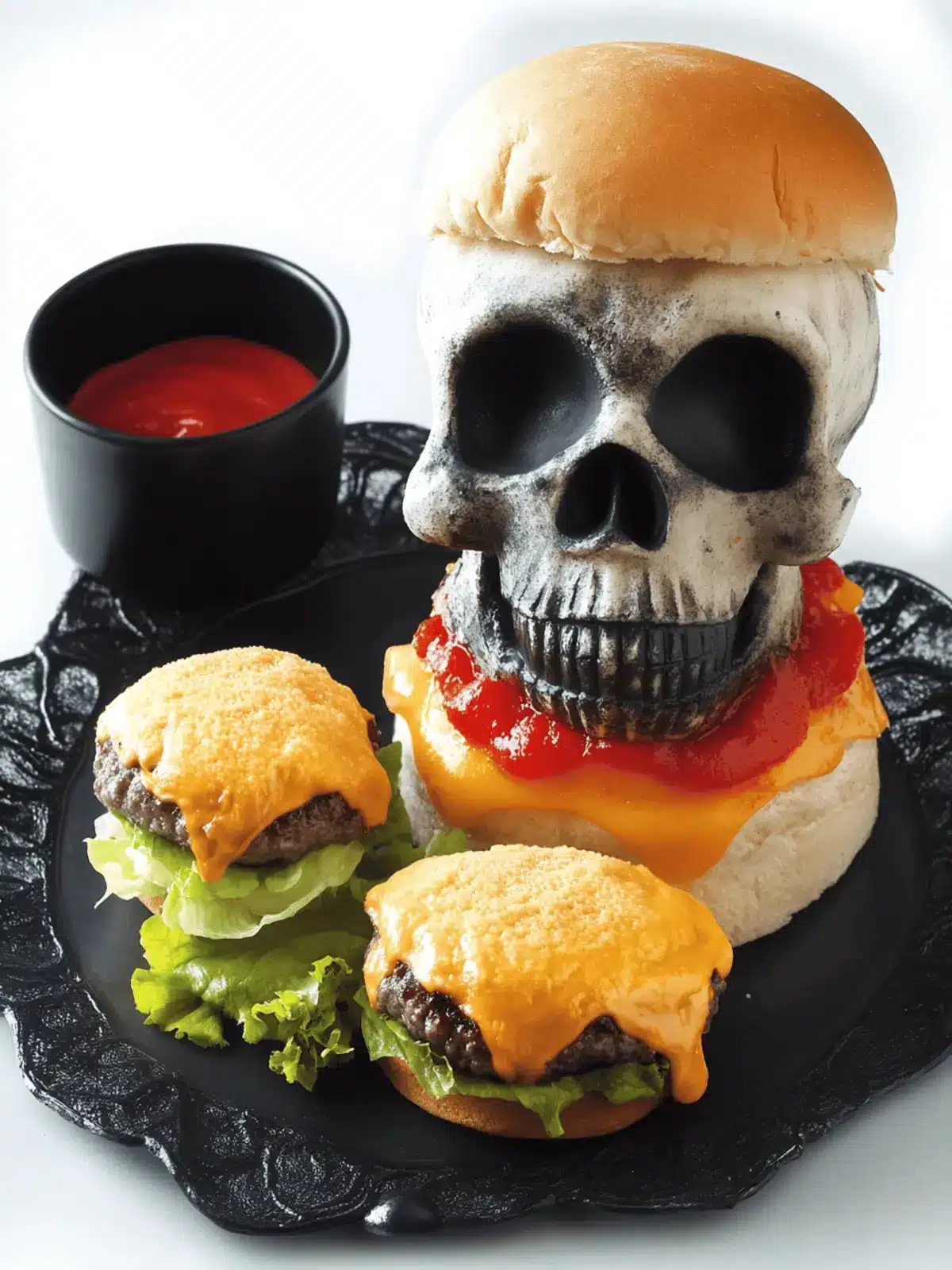 Cheeseburger Skulls: Fun Halloween Bites Everyone Will Love 4 Cheeseburger Skulls