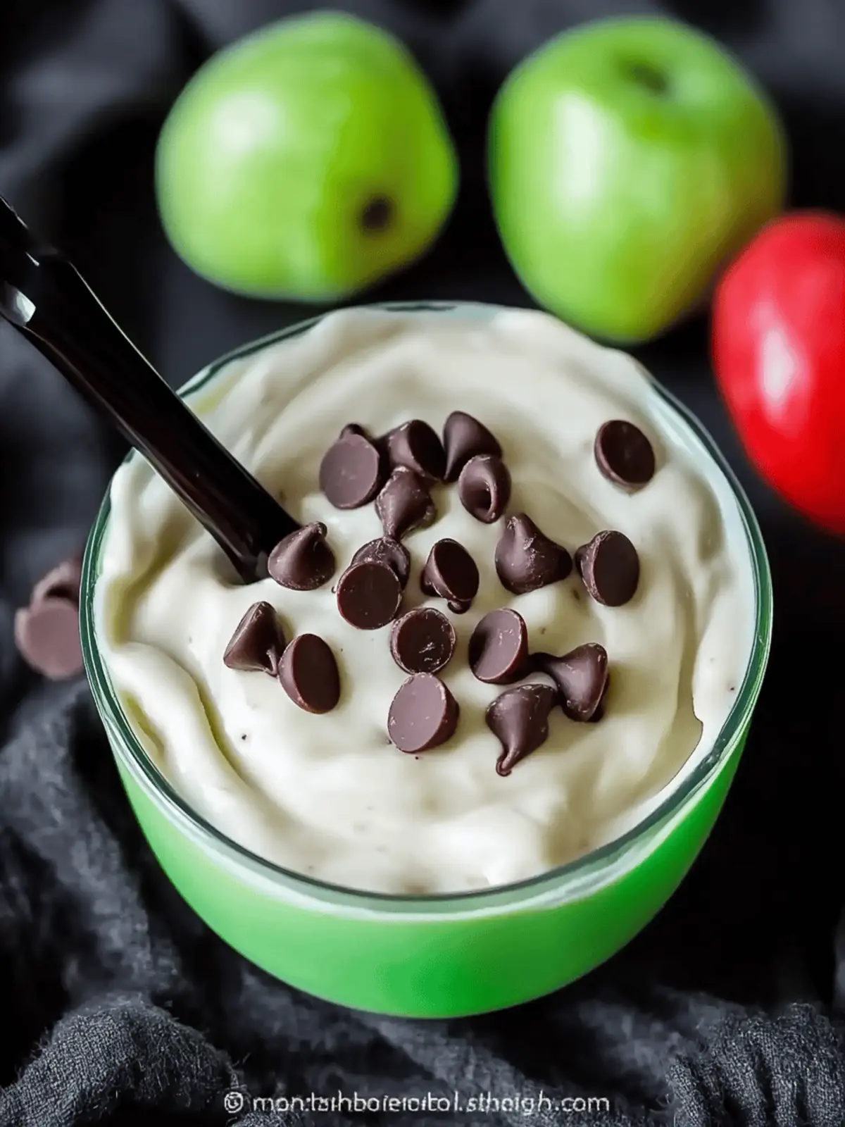 Melted Witch Chocolate Chip Cream Cheese Fruit Dip for Halloween Fun 3 Melted Witch Chocolate Chip Cream Cheese Fruit Dip