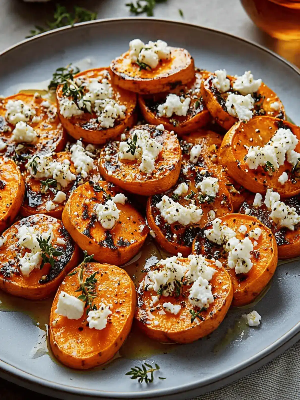Honey Feta Sweet Potato Rounds