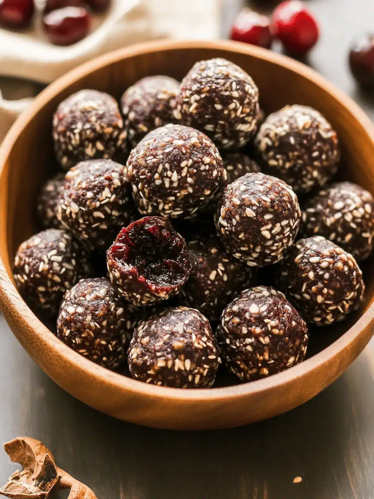 Dark Chocolate Cherry Energy Bites